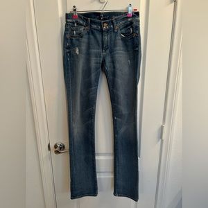 7 For All Mankind Straight Leg Womens Jeans Sz 27 Blue